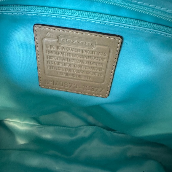 Coach Cream and Silver Satchel with Structured Design - Picture 7 of 9